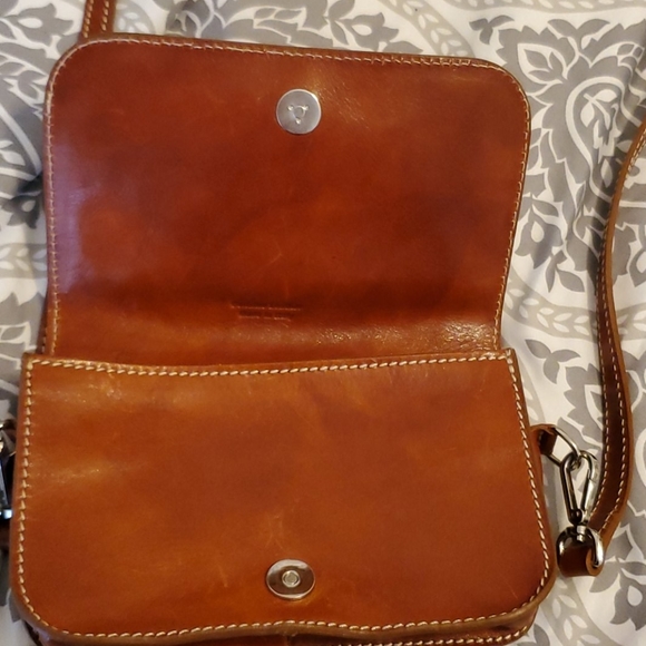 Brown leather crossbody handbag - Picture 6 of 7